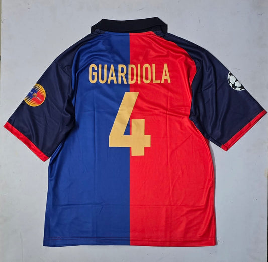 1899-1999 barcelona Guardiola half sleeves retro