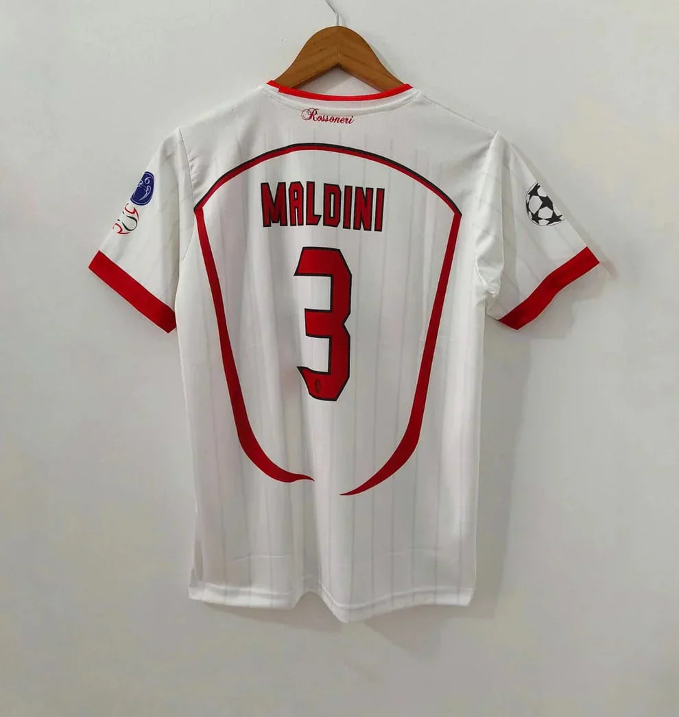 Ac milan 2006-07 away maldini half sleevs retro