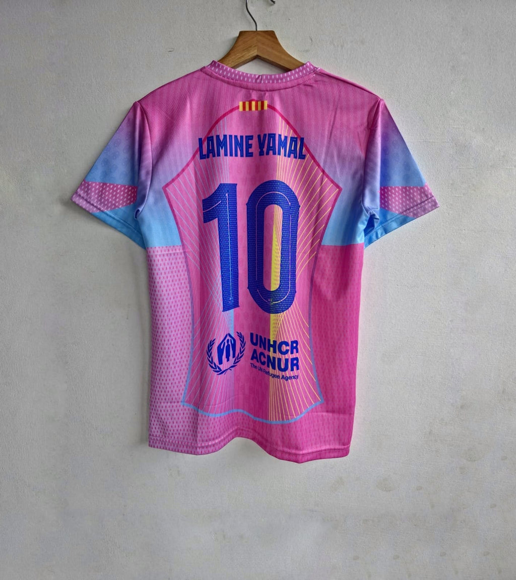 Yamal Fc barcelona pink special edition half sleeves kit